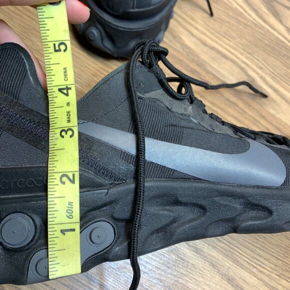Nike React Element 55 Triple Black Mens Size 12 ? BQ616-008 - Picture 9 of 11